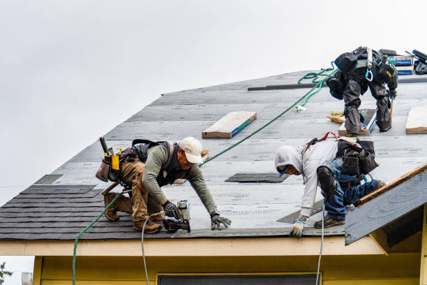 Professional Roof Replacement technician working in New Washington, OH